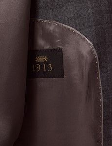 Charcoal Plaid Tailored Suit Jacket - 1913 Collection-preview3