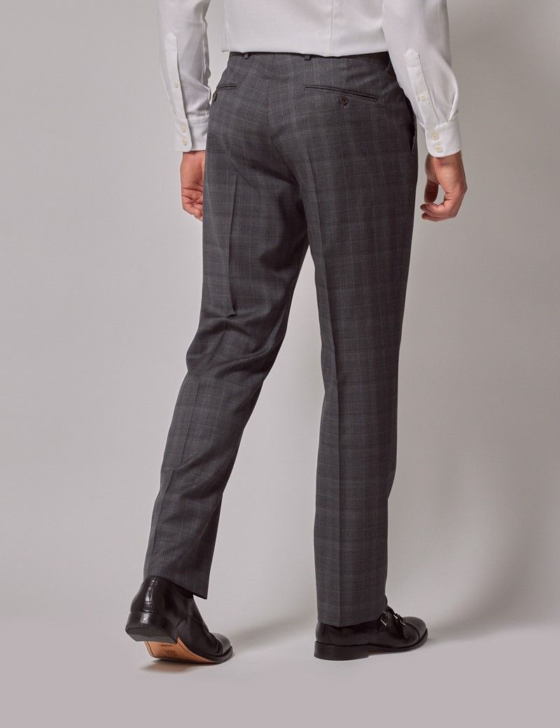 Men's Charcoal Check Double Breasted Tailored Suit - 1913 Collection ...