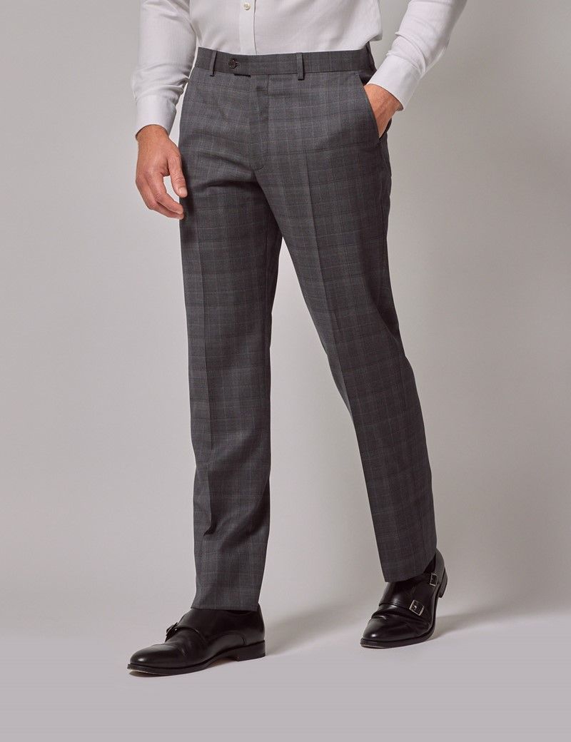 Men's Charcoal Check Tailored Suit - 1913 Collection | Hawes & Curtis