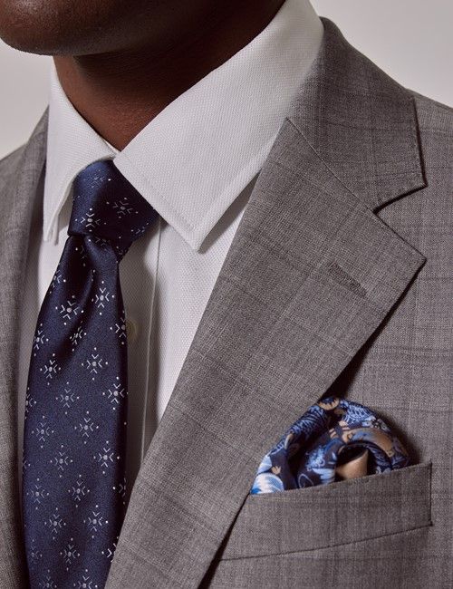 Grey Plaid Tailored Italian Suit Jacket - 1913 Collection-preview
