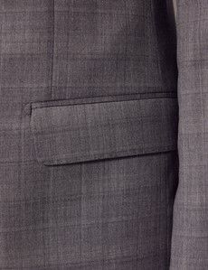 Men's Grey Check Tailored Fit 2 Piece Suit - 1913 Collection