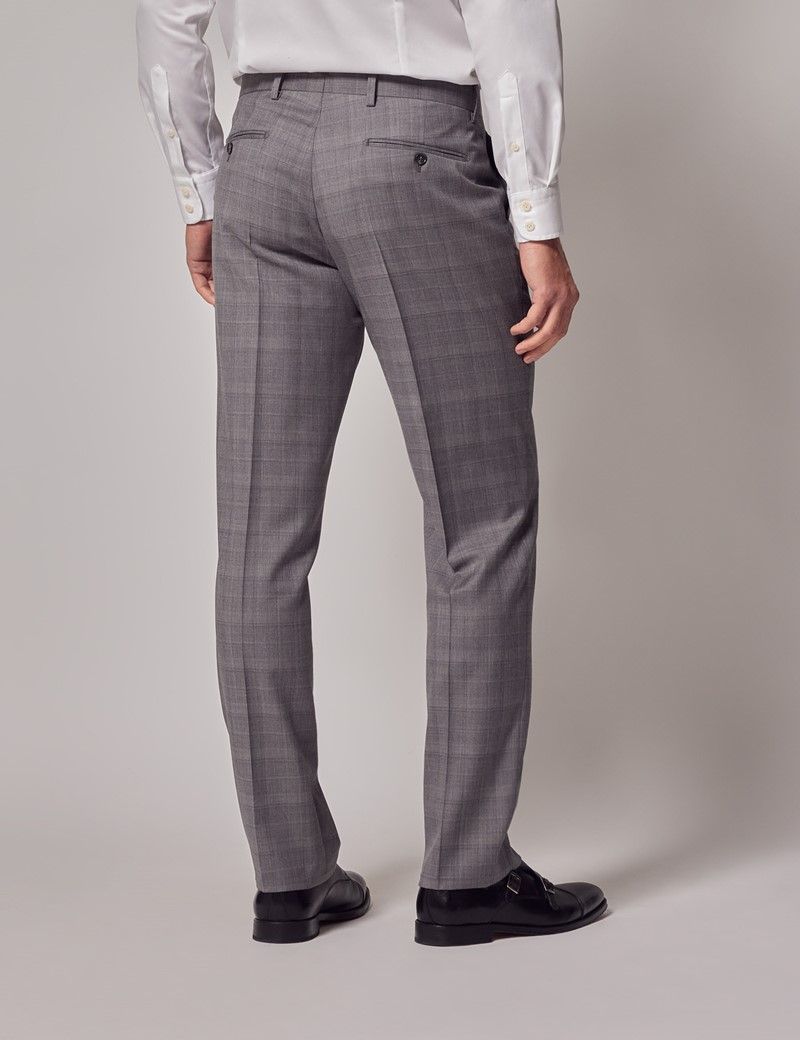 Men's Grey Check Tailored Fit 2 Piece Suit - 1913 Collection