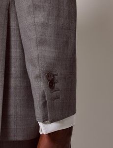 Mid Grey Plaid 3 Piece Tailored Italian Suit - 1913 Collection-preview5