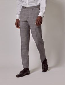 Mid Grey Plaid 3 Piece Tailored Italian Suit - 1913 Collection-preview11
