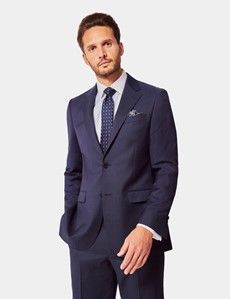 Tailored Fit Navy Semi Plain 1913 Suit Jacket