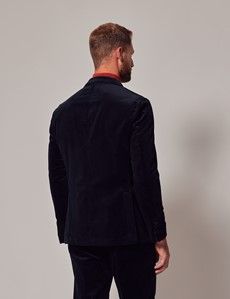 Navy Corduroy Cotton Slim Fit Suit - 1913 Collection-preview3