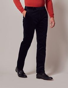 Navy Corduroy Cotton Slim Fit Suit - 1913 Collection-preview7