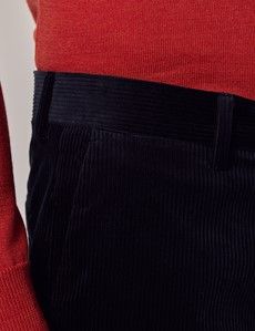 Navy Corduroy Cotton Slim Fit Suit - 1913 Collection-preview8