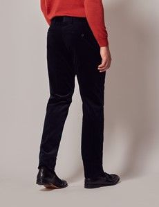 Navy Corduroy Cotton Slim Fit Suit - 1913 Collection-preview9