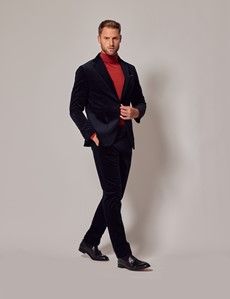 Navy Corduroy Cotton Slim Fit Suit - 1913 Collection-preview10