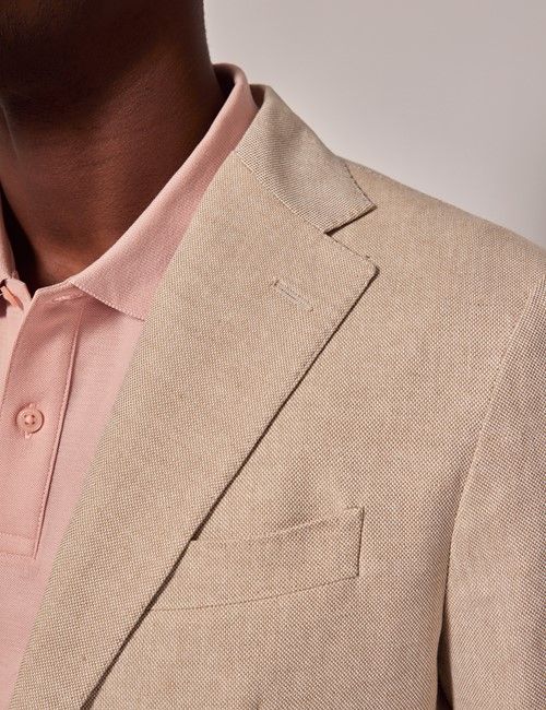 Stone Italian Cotton-Linen Slim Fit Suit Jacket - 1913 Collection-preview
