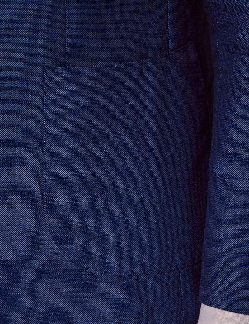 Royal Blue Italian Cotton Linen Slim Suit - 1913 Collection | Hawes ...