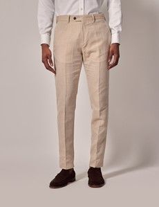 Stone Italian Cotton-Linen Slim Fit Suit - 1913 Collection-preview4