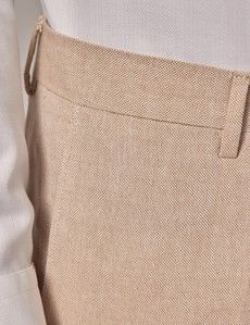 Stone Italian Cotton-Linen Slim Fit Suit - 1913 Collection-preview5