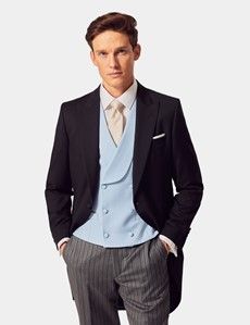 Tailored Fit Black & Grey Morning Suit Jacket
