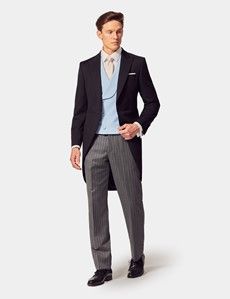 Tailored Fit Black & Grey Morning Suit Jacket-preview7