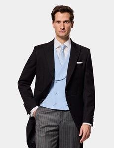 Tailored Fit Black & Grey Morning Suit Jacket