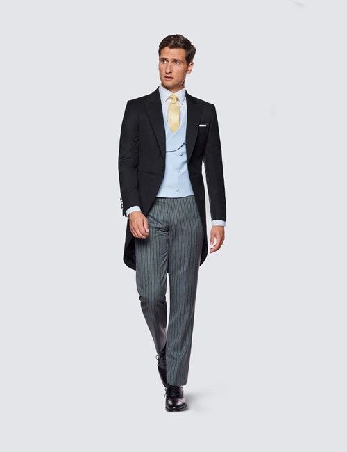 Black & Grey Italian Wool 3 Piece Morning Suit – 1913 Collection