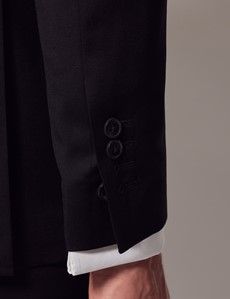 Black Twill Tailored Italian Suit Jacket - 1913 Collection-preview4