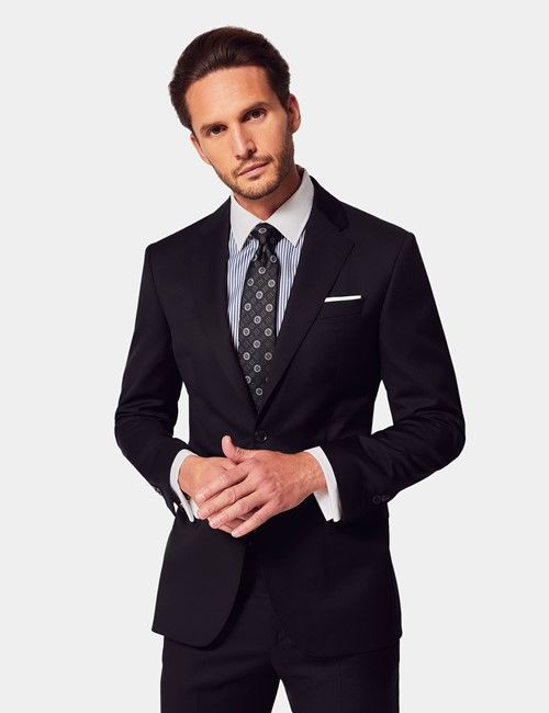 Tailored Fit Black Twill 1913 Suit Jacket