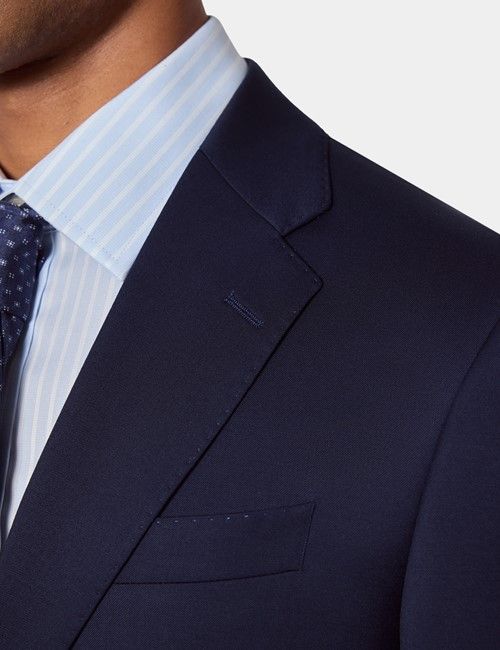 Slim Fit Blue & White Bengal Stripe Twill Non-Iron Shirt