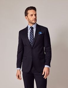 Navy Twill Tailored Italian Suit Jacket - 1913 Collection