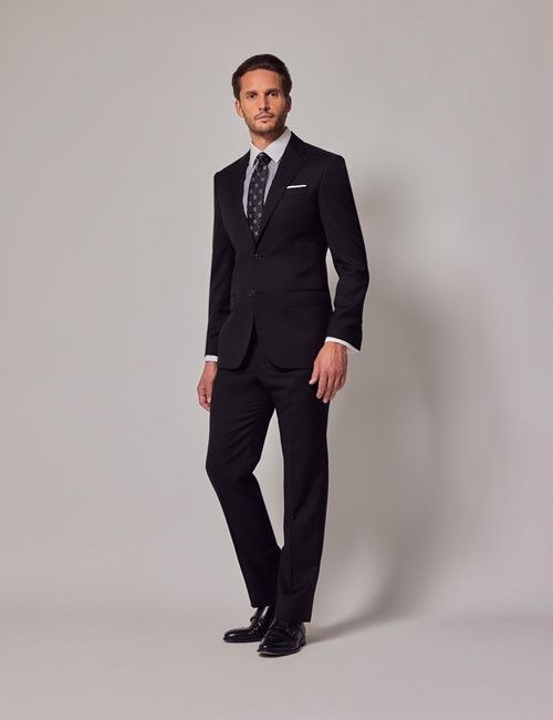 Black Twill Weave Italian Tailored Suit - 1913 Collection