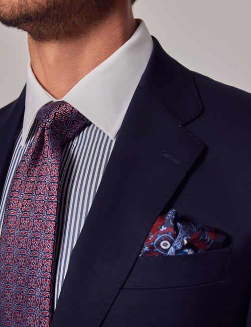 Dark Blue Twill Weave Italian Tailored Suit - 1913 Collection-preview