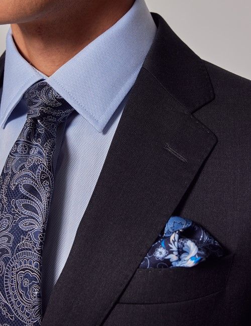 Charcoal Twill Weave Italian Tailored Suit - 1913 Collection-preview