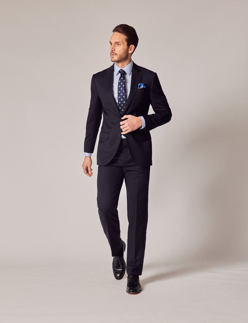 Men's Navy Twill Italian Tailored Suit - 1913 Collection| Hawes & Curtis