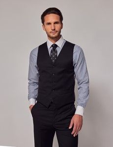 Black Twill Weave 3 Piece Italian Tailored Suit - 1913 Collection-preview7
