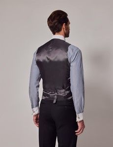 Black Twill Weave 3 Piece Italian Tailored Suit - 1913 Collection-preview9