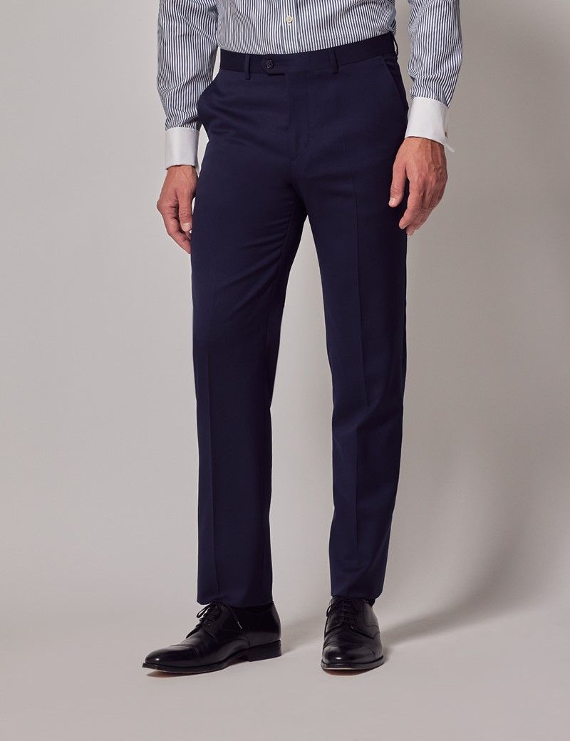 Men's Dark Blue Tailored Fit 3 Piece Suit - 1913 Collection | Hawes ...