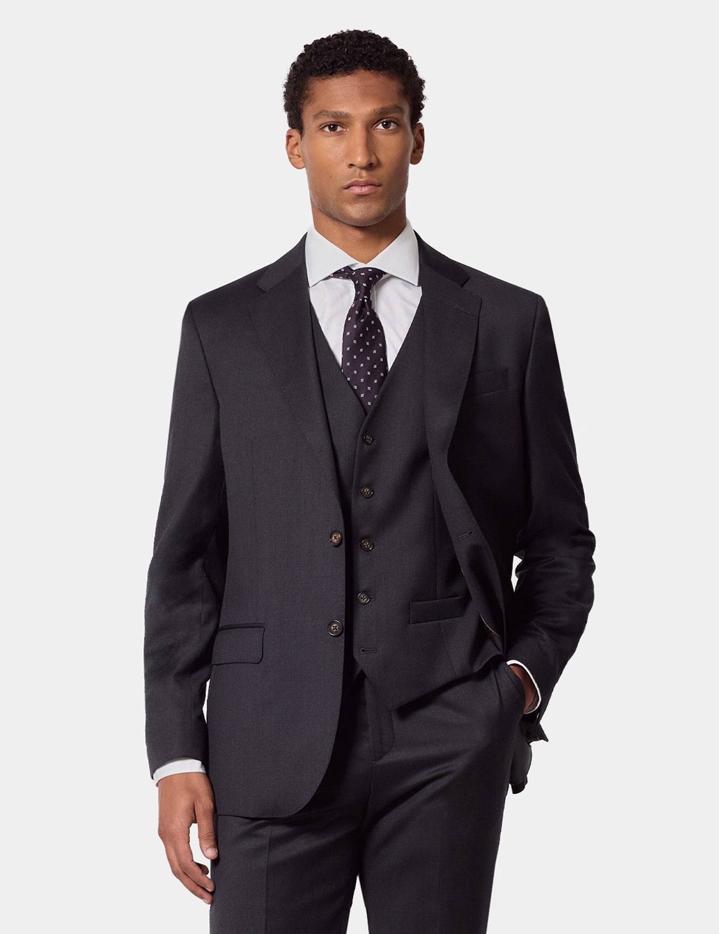 Tailored Fit Charcoal Twill 1913 Suit
