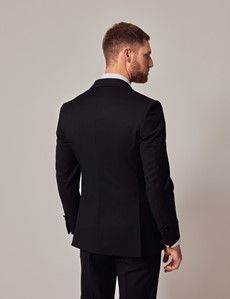 Black Wool Tailored Fit Dinner Suit Jacket - 1913 Collection-preview5