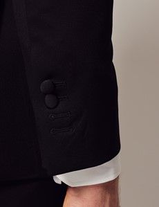 Black Wool Tailored Fit Dinner Suit Jacket - 1913 Collection-preview7