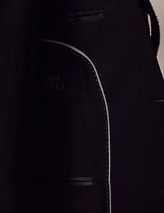 Black Wool Tailored Fit Dinner Suit Jacket - 1913 Collection-preview4