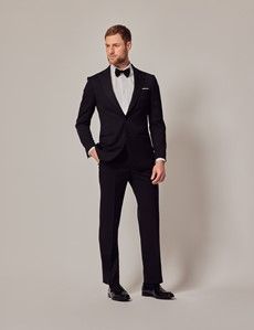 Black Wool Tailored Fit Tuxedo - 1913 Collection-preview12