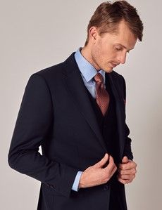 Navy Birdseye Italian Tailored Suit Jacket - 1913 Collection-preview6
