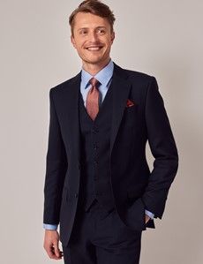 Navy Birdseye Italian Tailored Suit Jacket - 1913 Collection