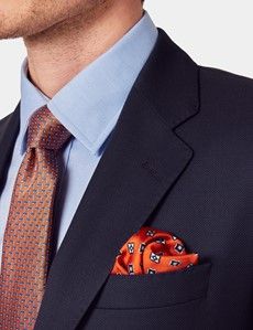 Tailored Fit Navy Birdseye Suit Jacket-preview1