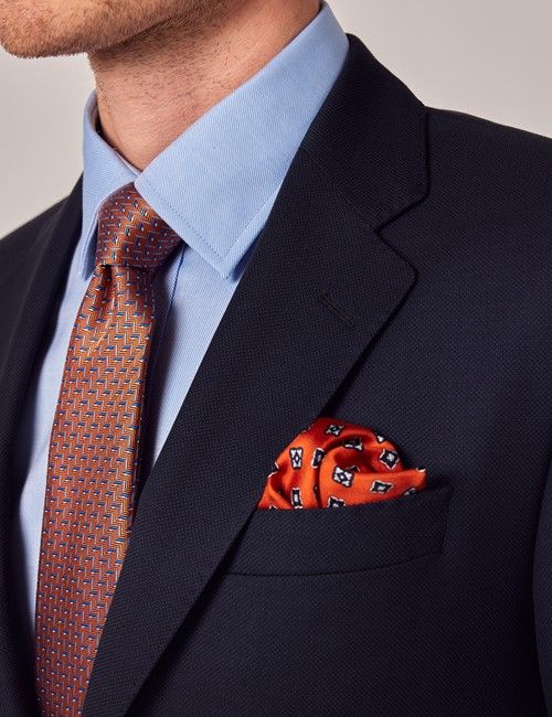 Navy Birdseye 3 Piece Italian Tailored Suit - 1913 Collection-preview