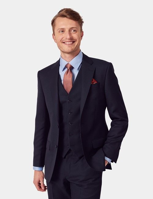 Tailored Fit Navy Birdseye Suit