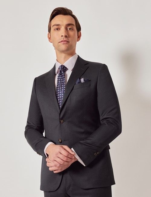 Charcoal Italian Wool Slim Fit Suit Jacket - 1913 Collection