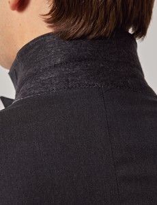 Charcoal Italian Wool Slim Fit Suit Jacket - 1913 Collection-preview5