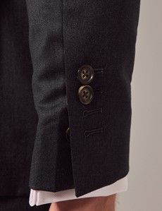 Charcoal Italian Wool Slim Fit Suit Jacket - 1913 Collection-preview6