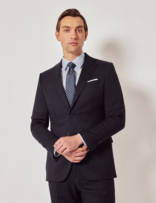 Navy Italian Wool Slim Fit Suit Jacket - 1913 Collection