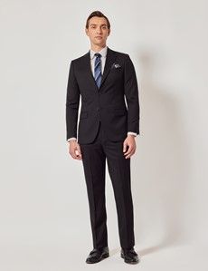 Black Italian Wool Slim Fit Suit - 1913 Collection