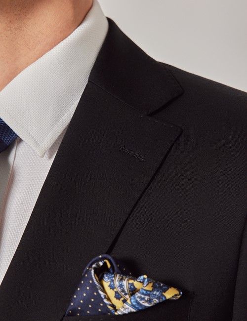 Black Italian Wool Slim Fit Suit - 1913 Collection-preview