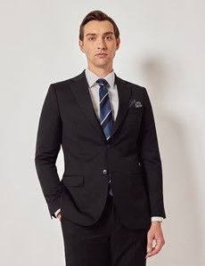 Black Italian Wool Slim Fit Suit - 1913 Collection-preview2